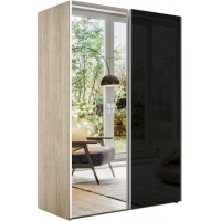 Шкаф-купе Эста 2-х дверный Медиум (4 Зеркала / 4 Черных стекла) 1600 / 2200 - Изображение 1